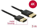 Кабели и Адаптери Delock Cable High Speed HDMI with Ethernet - HDMI-A male > HDMI-A male 3D 4K 3 m Active Slim High Quality