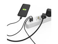 Разклонители Hama Power Strip, 5 гнезда, 1.4м, Бутон вкл/изкл, PD/Quick Charge, USB-C/USB-A, Бял