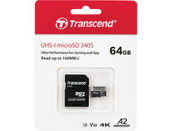 Карти памет Transcend 64GB 340S UHS-I microSDXC Card