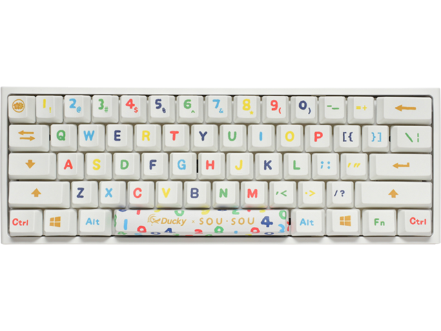 Клавиатури Ducky x SOU SOU One 2 Mini White RGB, Cherry MX Brown