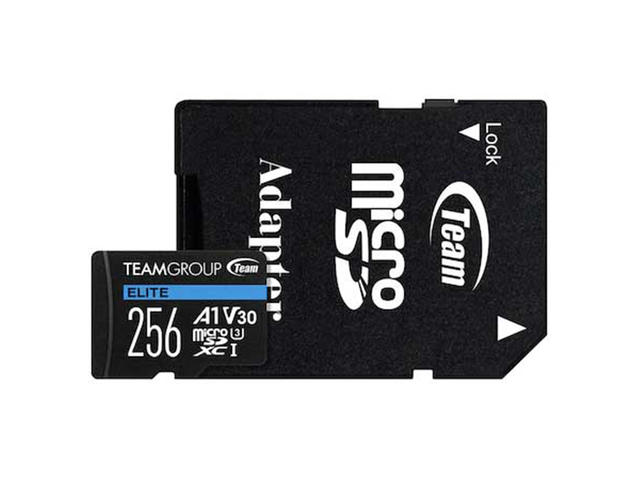 Карти памет Team Group A1 microSDXC 256GB, UHS-I Class 3, V30 + SD Адаптер
