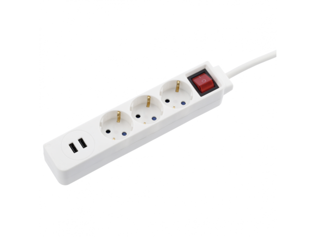 Разклонители Hama USB 3.4A, 3 гнезда, 1.4 метра