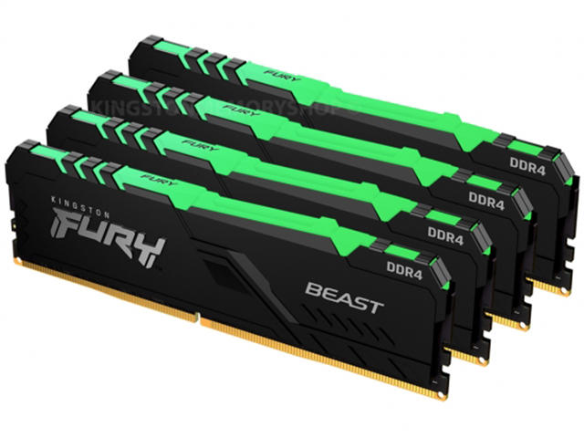 Оперативна памет 32GB (4x 8GB) 3600MHz DDR4 Kingston FURY BEAST RGB Black Kit