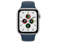 Смарт часовници Apple Watch SE (v2) GPS Cellular, 44mm Silver Aluminium Case with Abyss Blue Sport Band - Regular