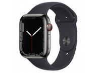 Смарт часовници Apple Watch S7 GPS Cellular, 41mm Graphite Stainless Steel with Midnight Sport Band - Regular