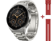 Смарт часовници Huawei Watch GT 3 Pro 46mm - Titanium + Huawei Vermilion Red Fluoroelastomer Strap 22mm