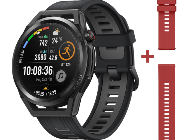 Смарт часовници Huawei GT Runner + Huawei Vermilion Red Fluoroelastomer Strap 22mm