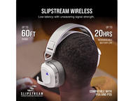 Слушалки Corsair HS80 RGB WIRELESS Premium Gaming Headset with Spatial Audio - White (EU)