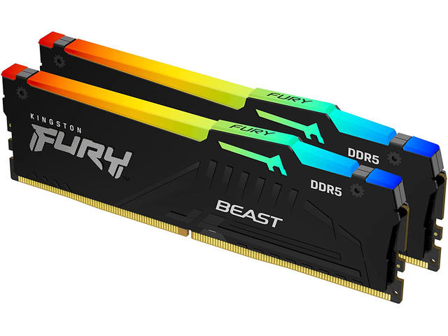 Оперативна памет 64GB (2x32GB) DDR5 5200 MT/s Kingston FURY BEAST RGB