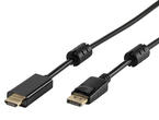 Кабели и Адаптери Vivanco 45343, от Display Port(м) към HDMI(м), позлатени конектори, 1.8m, черен