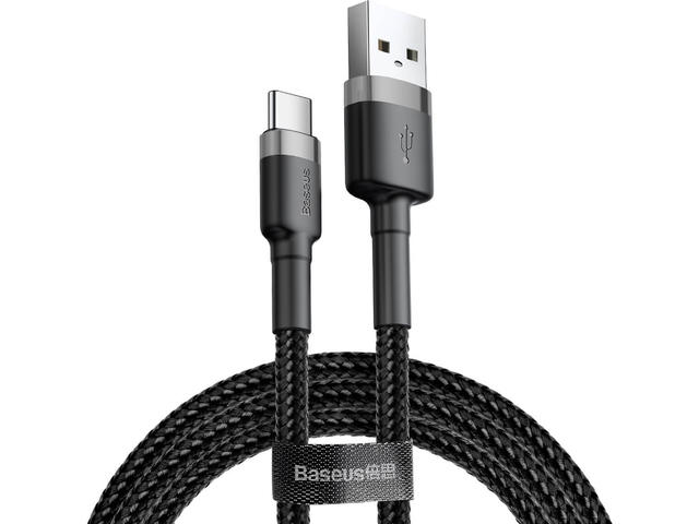 Кабели и Адаптери Baseus Cafule USB-A към USB-C 3A, 1м, черен