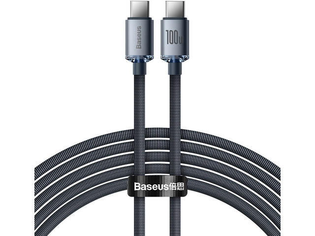 Кабели и Адаптери Baseus Crystal Shine Type-C към Type-C 100W черен 2 м