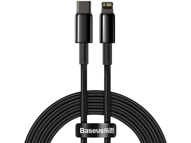 Кабели и Адаптери Baseus Tungsten Gold USB Type-C към Lightning, 2м, черен