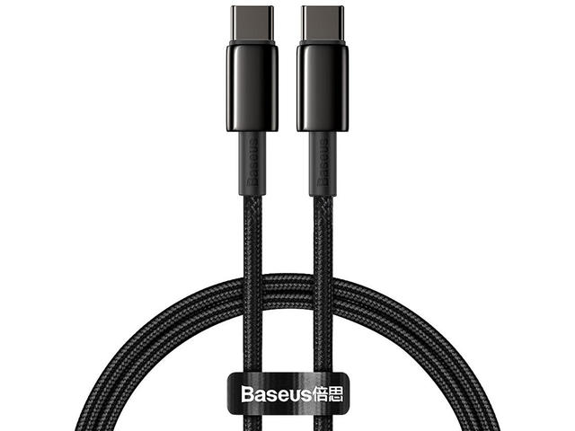 Кабели и Адаптери Baseus Tungsten Gold USB Type-C към USB Type-C, 2м, черен