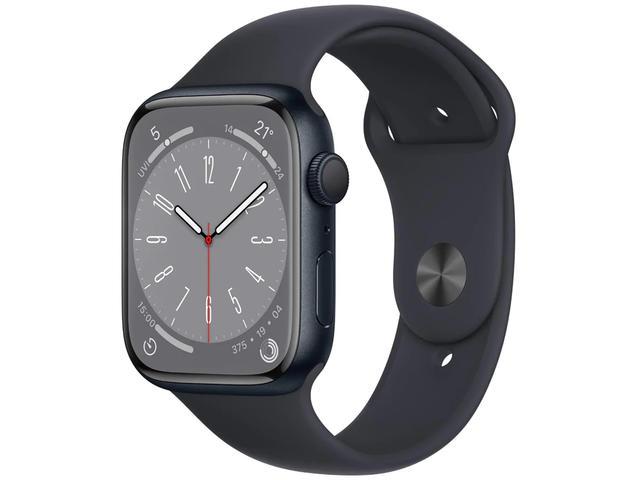 Смарт часовници Apple Watch Series 8 GPS 45mm Midnight Aluminium Case with Midnight Sport Band - Regular