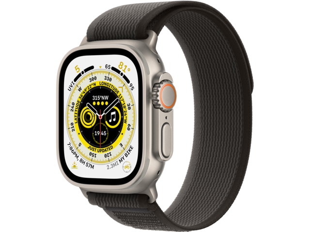 Смарт часовници Apple Watch Ultra Cellular 49mm Titanium Case with Black/Gray Trail Loop -S/M