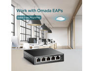 Мрежово оборудване TP-Link TL-SG1005LP с 4 PoE+ порта