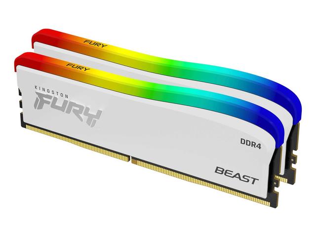 Оперативна памет 16GB (2х8GB) 3600MHz DDR4 Kingston FURY BEAST White RGB Special Edition