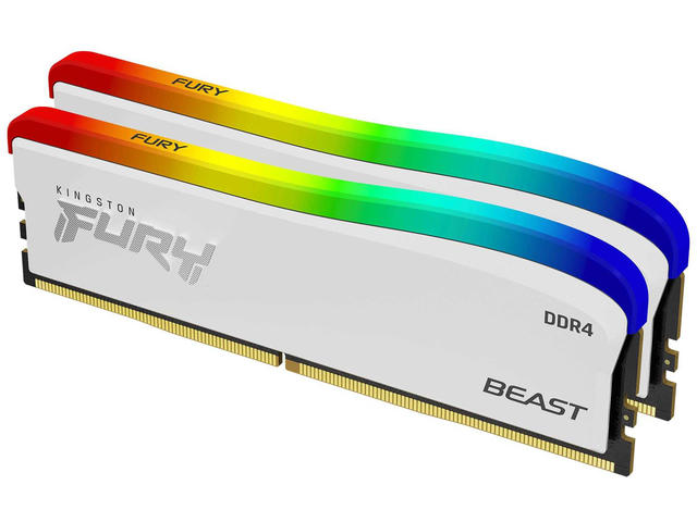 Оперативна памет 32GB (2x16GB) DDR4 3600MT/s Kingston FURY BEAST White RGB Special Edition
