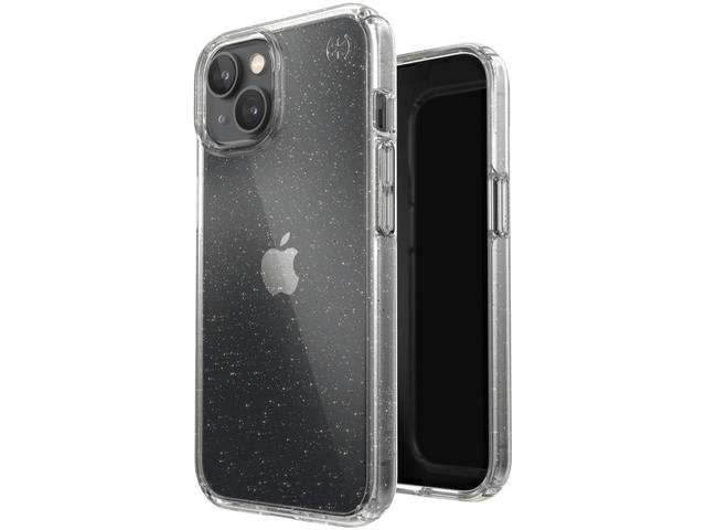 Калъфи Speck Speck iPhone 14, Presidio Perfect Clear Glitter (Clear/Clear w/Gold Giitter)