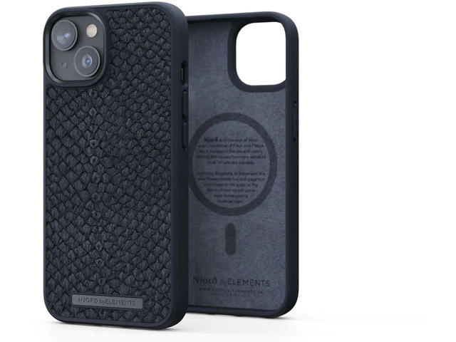 Калъфи Njord Salmon Leather Magsafe за iPhone 14, черен