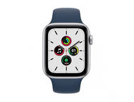 Смарт часовници Apple Watch SE (v2) GPS, 44mm Silver Aluminium Case with Abyss Blue Sport Band - Regular