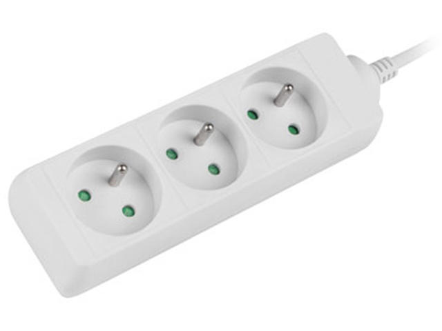 Разклонители Lanberg power strip 1.5 m, 3 гнезда, White