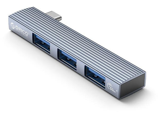 USB Хъб Orico хъб USB3.0/2.0 HUB 3 port TYPE C, Aluminum - AH-W13-GY
