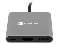USB Хъб Natec USB-C 3 В 1 мултипорт адаптер