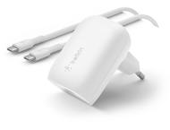Зарядни устройства Belkin BOOST CHARGE 30W PD PPS Wall Charger + USB-C to USB-C Cable White