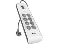 Разклонители Belkin 2 -4 Amp USB Charging 8-outlet Surge Protection Strip - 2M - Black/White