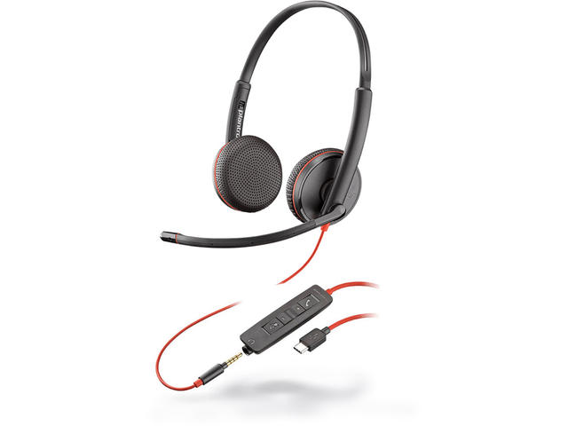 Слушалки Plantronics Blackwire C3225, USB-C & 3.5мм жак