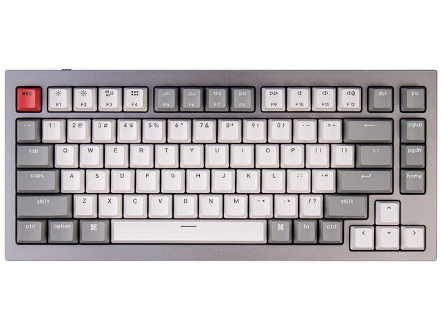 Клавиатури Keychron Q1 Silver Grey QMK TKL Gateron G Pro Red Switch RGB LED ABS