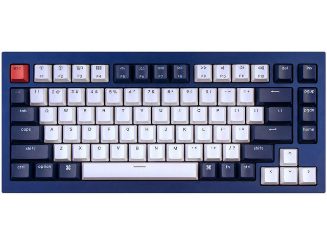 Клавиатури Keychron Q1 Navy Blue QMK TKL Gateron G Pro Blue Switch RGB LED ABS