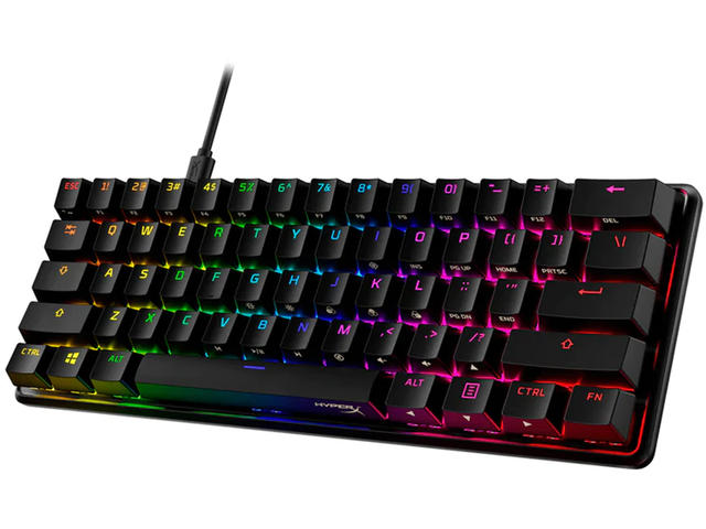 Клавиатури HyperX Alloy Origins 60, HyperX Aqua RGB LED PBT Double-Shot