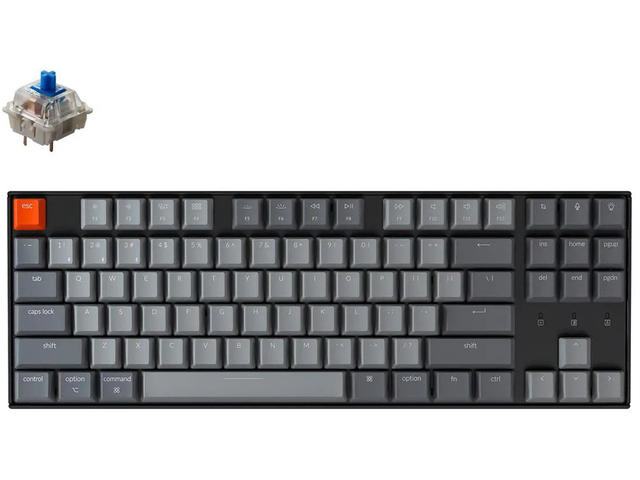 Клавиатури Keychron K8 Hot-Swappable TKL Gateron Blue Switch White LED Gateron Blue Switch ABS