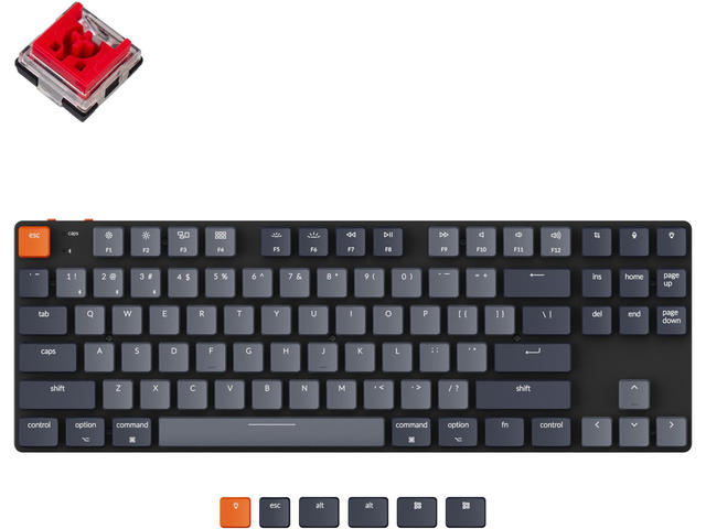 Клавиатури Keychron K1 SE TKL Hot-Swappable Low Profile Keychron Optical Red Switch - White Backlight, Aluminium and Plastic Frame