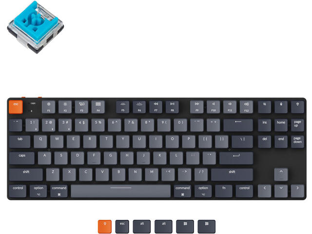 Клавиатури Keychron K1 SE TKL Hot-Swappable Low Profile Keychron Optical Blue Switch - White Backlight, Aluminium and Plastic Frame