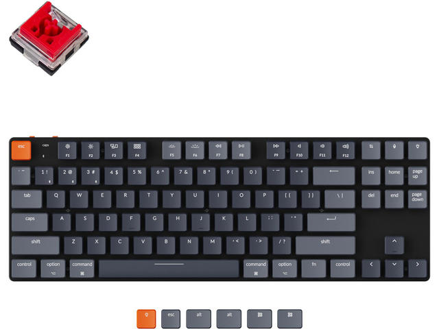 Клавиатури Keychron K1 SE TKL Hot-Swappable Low Profile Keychron Optical Red Switch RGB Backlight, Aluminium and Plastic Frame