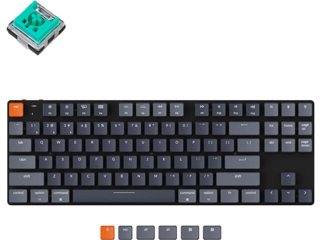 Клавиатури Keychron K1 SE TKL Hot-Swappable Low Profile Keychron Optical Mint Switch RGB Backlight, Aluminium and Plastic Frame