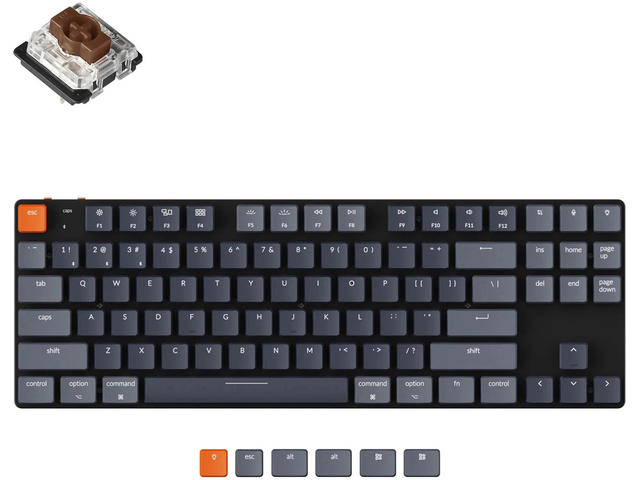 Клавиатури Keychron K1 SE TKL Hot-Swappable Gateron Low Profile Brown Switch RGB Backlight, Aluminium and Plastic
