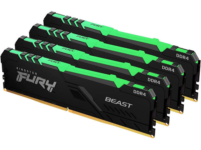 Оперативна памет 128GB (4x 32GB) 3200MHz DDR4 Kingston FURY BEAST RGB Kit