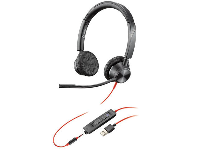 Слушалки Poly Blackwire 3325, USB-A
