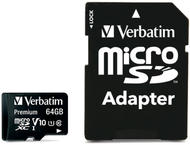 Карти памет Verbatim Premium 64GB U1 MicroSDXC Card
