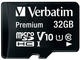 Карти памет Verbatim Premium 32GB U1 MicroSDXC Card