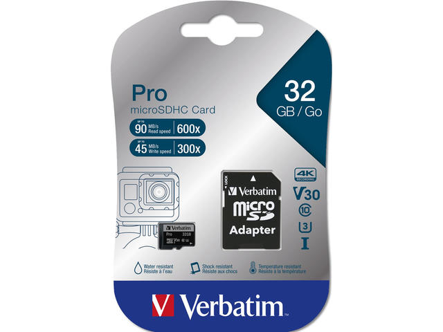 Карти памет Verbatim 32GB micro SDXC Pro Class 10 UHS-I