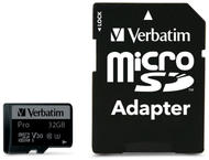 Карти памет Verbatim 32GB micro SDXC Pro Class 10 UHS-I
