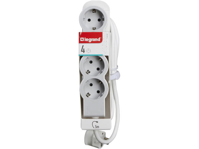 Разклонители Legrand с 4 гнезда, 5 метра ,бял