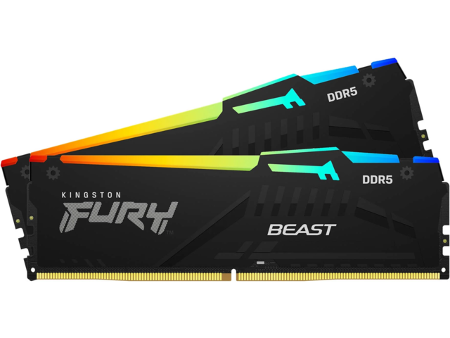 Оперативна памет 32GB (2x16GB) DDR5 5600 MT/s Kingston FURY BEAST RGB AMD EXPO