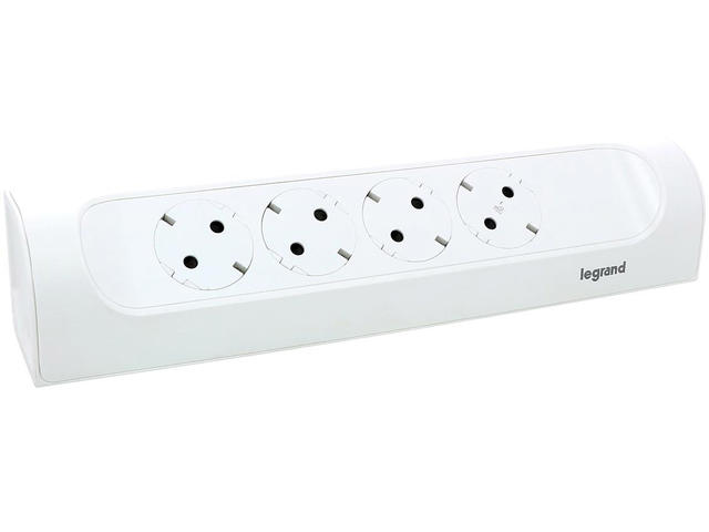 Разклонители Legrand COR, 4X2P+E, ъглов, 1 метър, бял